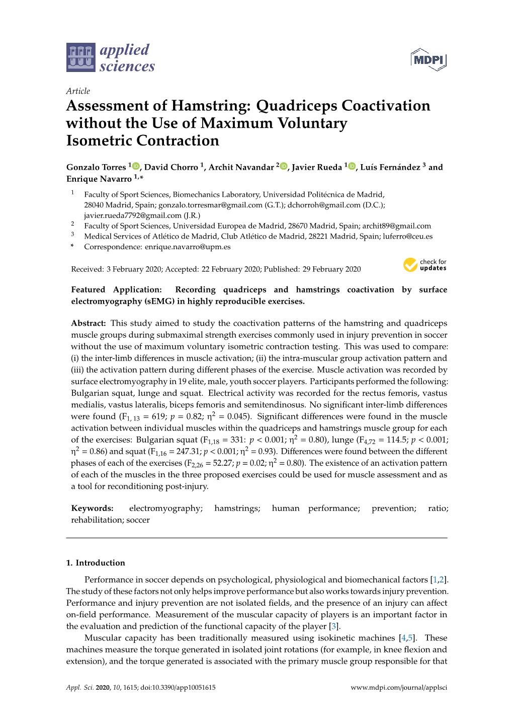 Assessment of Hamstring: Quadriceps Coactivation Without the Use of Maximum Voluntary Isometric Contraction