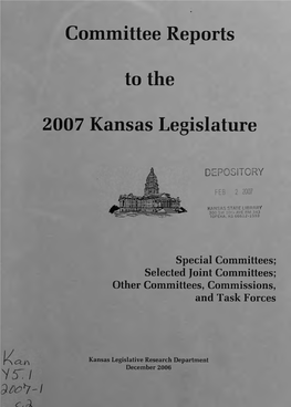 Committee Reports to the 2007 Kansas Legislature