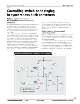 Controlling Switch-Node Ringing in Synchronous Buck Converters