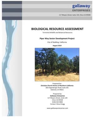 BIOLOGICAL RESOURCE ASSESSMENT Terrestrial Wildlife and Botanical Resources