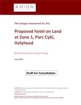 Proposed Hotel on Land at Zone 1, Parc Cybi, Holyhead