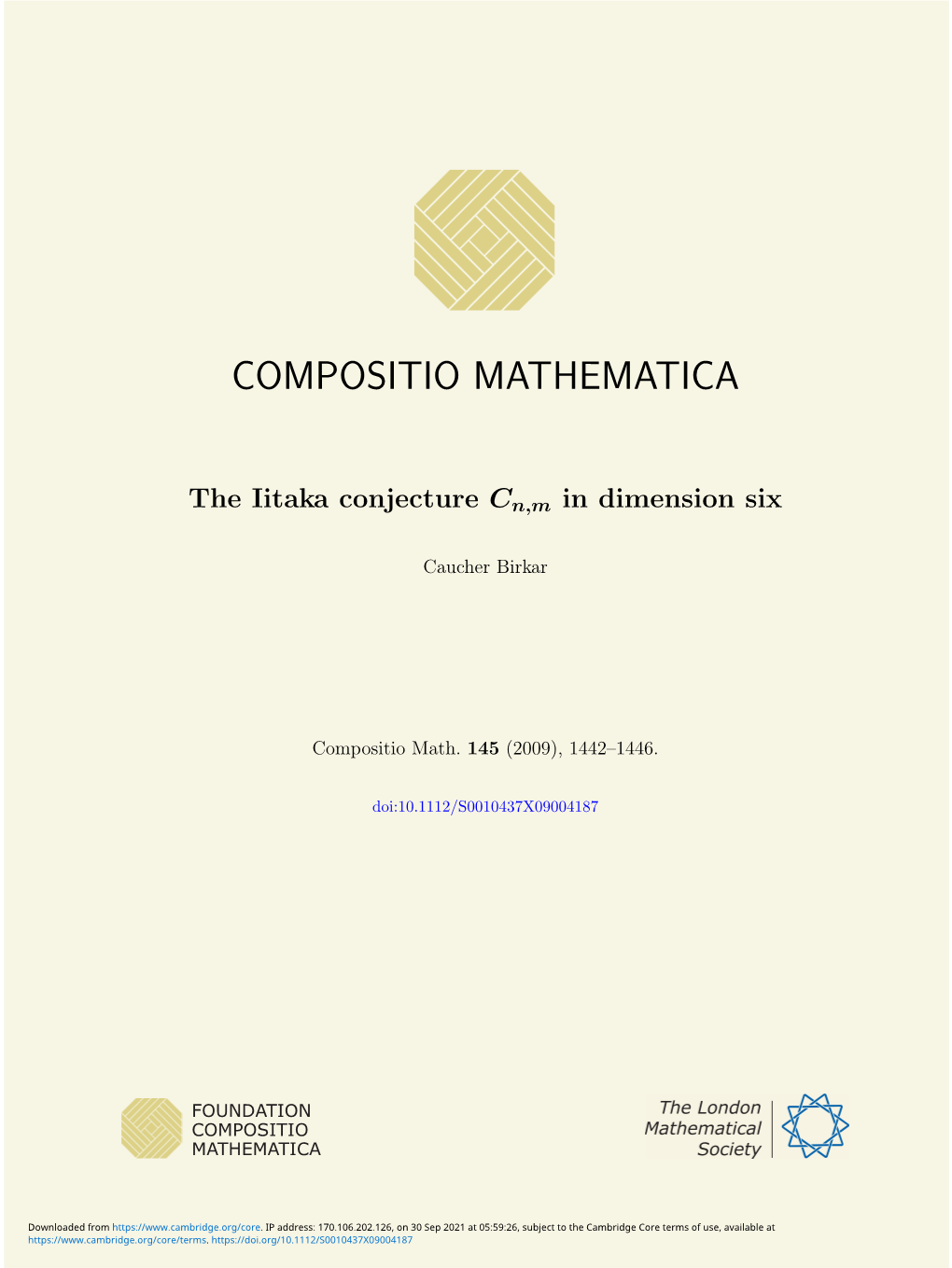 The Iitaka Conjecture Cn,M in Dimension Six