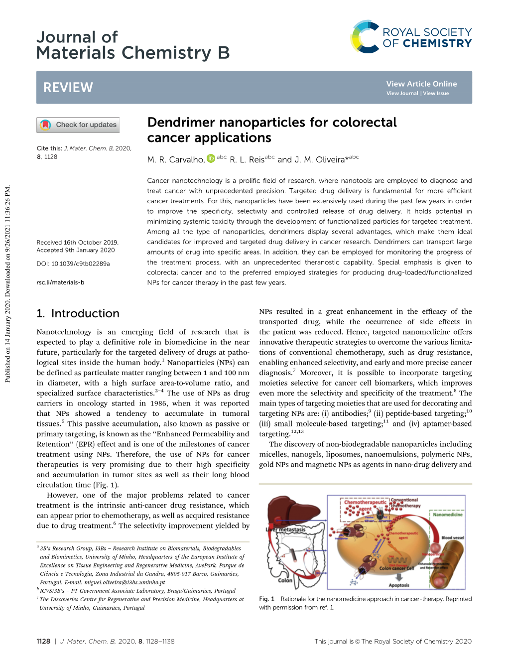 Dendrimer Nanoparticles for Colorectal Cancer Applications Cite This: J