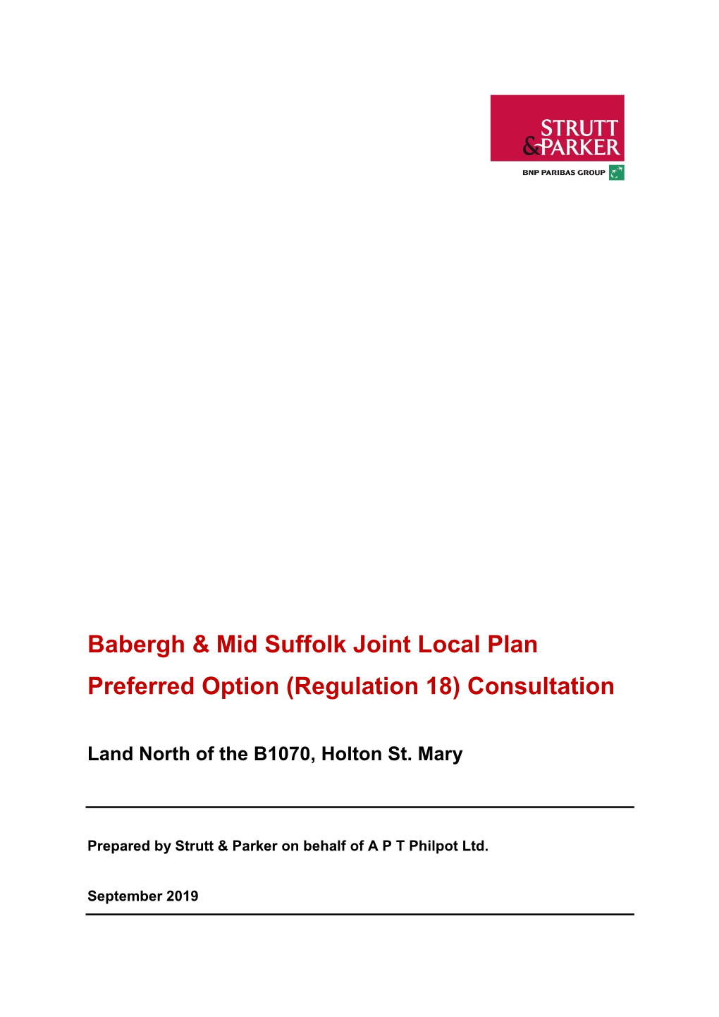 Babergh & Mid Suffolk Joint Local Plan Preferred Option (Regulation