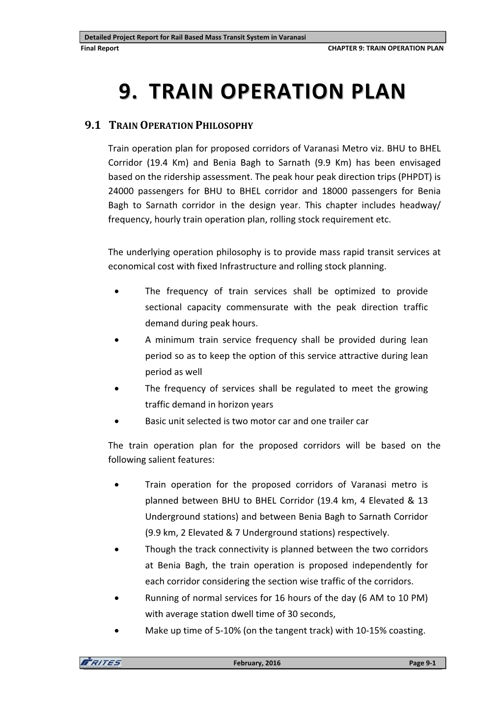 9. Train Operation Plan