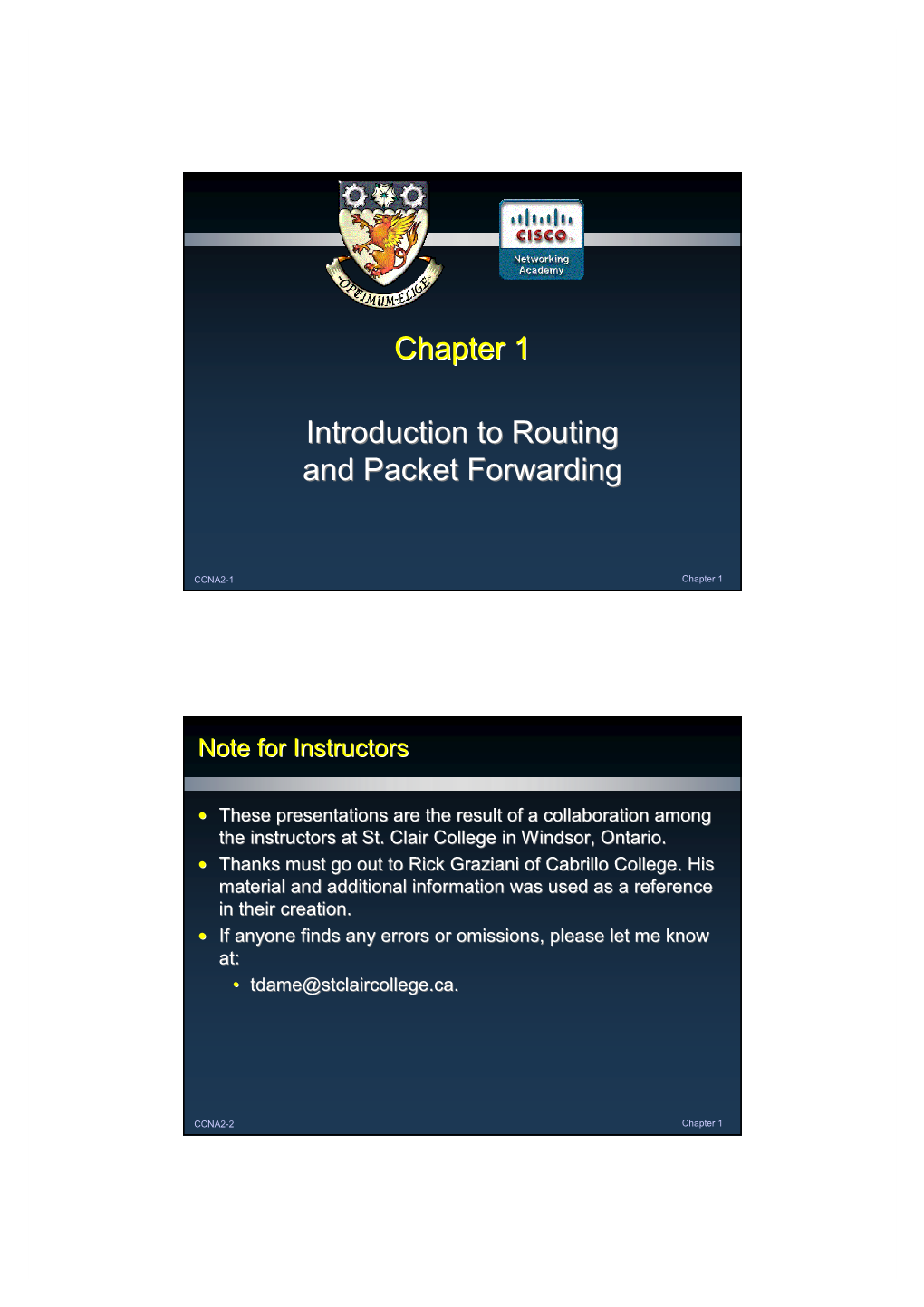 Chapter 1 Introduction to Routing and Packet Forwarding