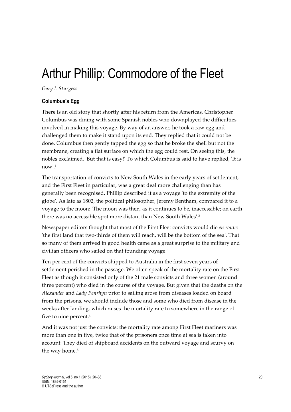 Arthur Phillip: Commodore of the Fleet