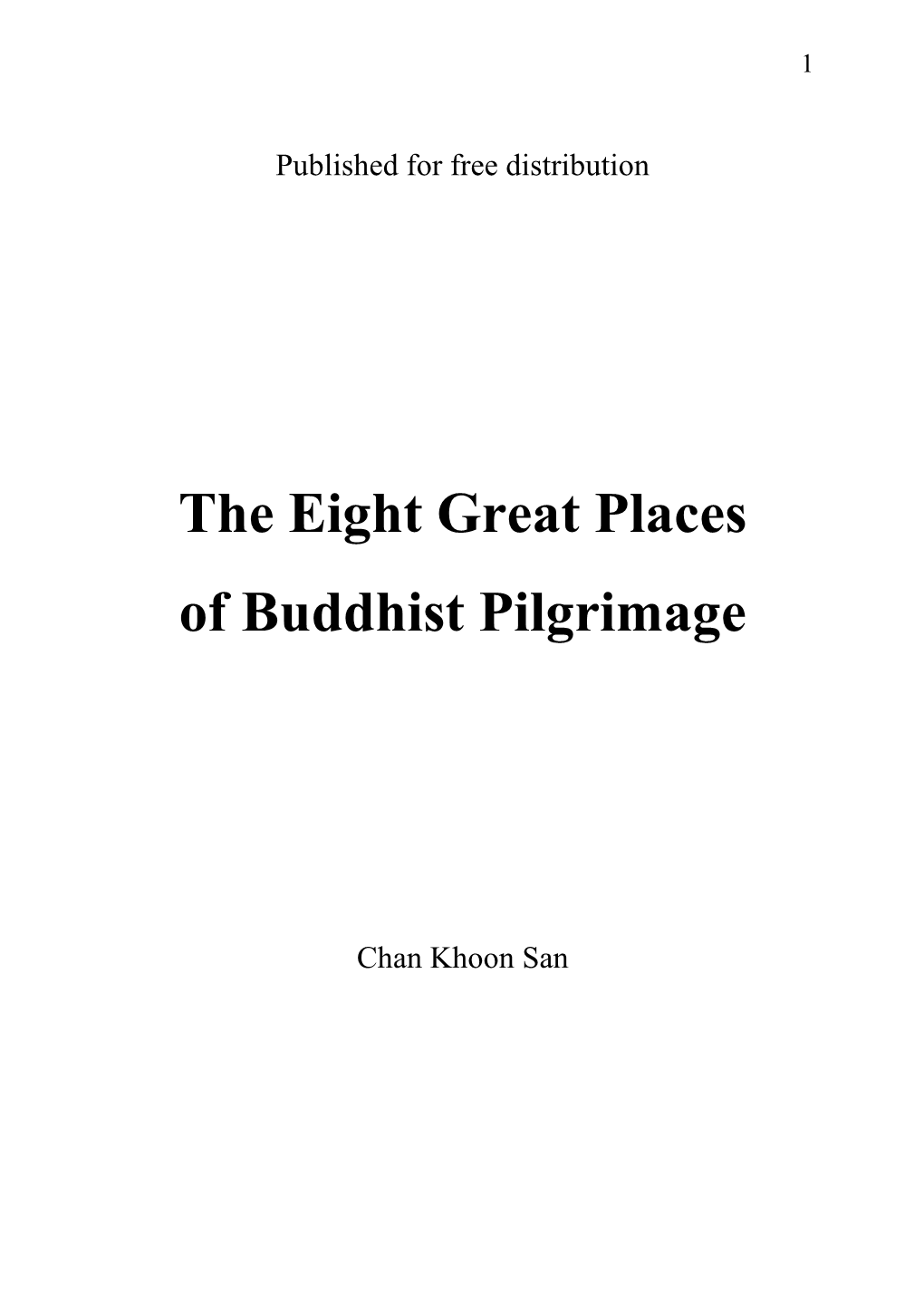 The Eight Great Places of Buddhist Pilgrimage