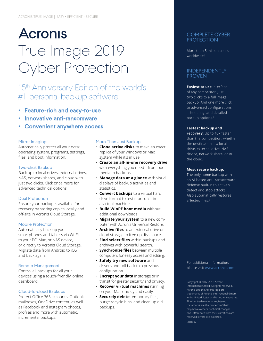 Acronis True Image 2019 User-Friendly Interface