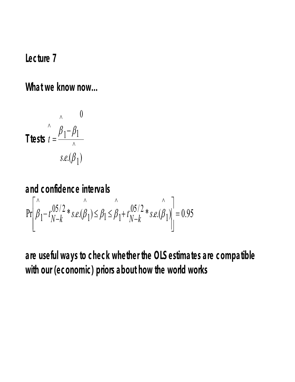 F Tests for Goodness of Fit & Forecasting