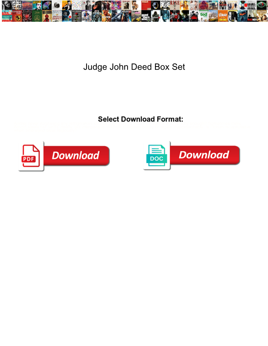 Judge John Deed Box Set