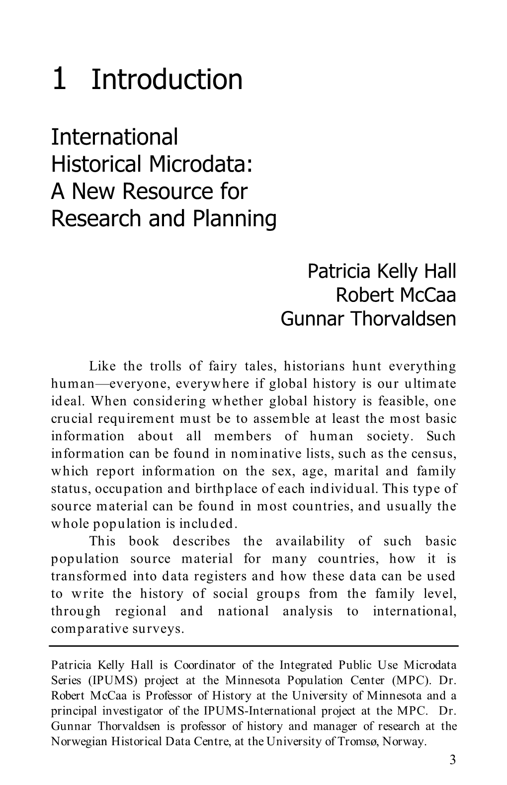 Introduction — International Historical Microdata