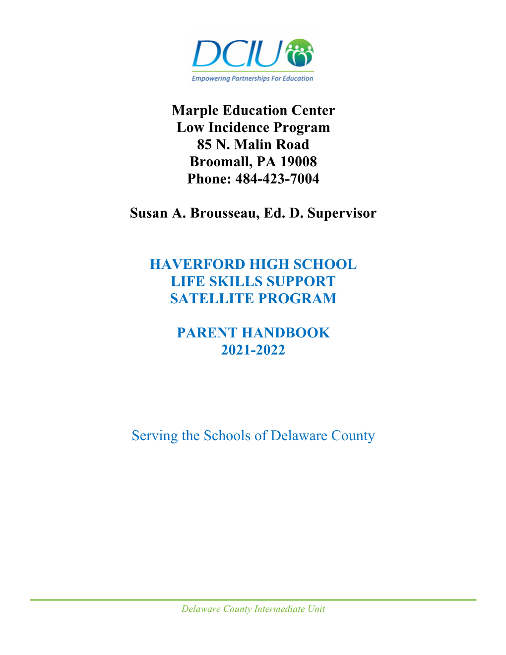 Haverford Satellite Handbook September 2021