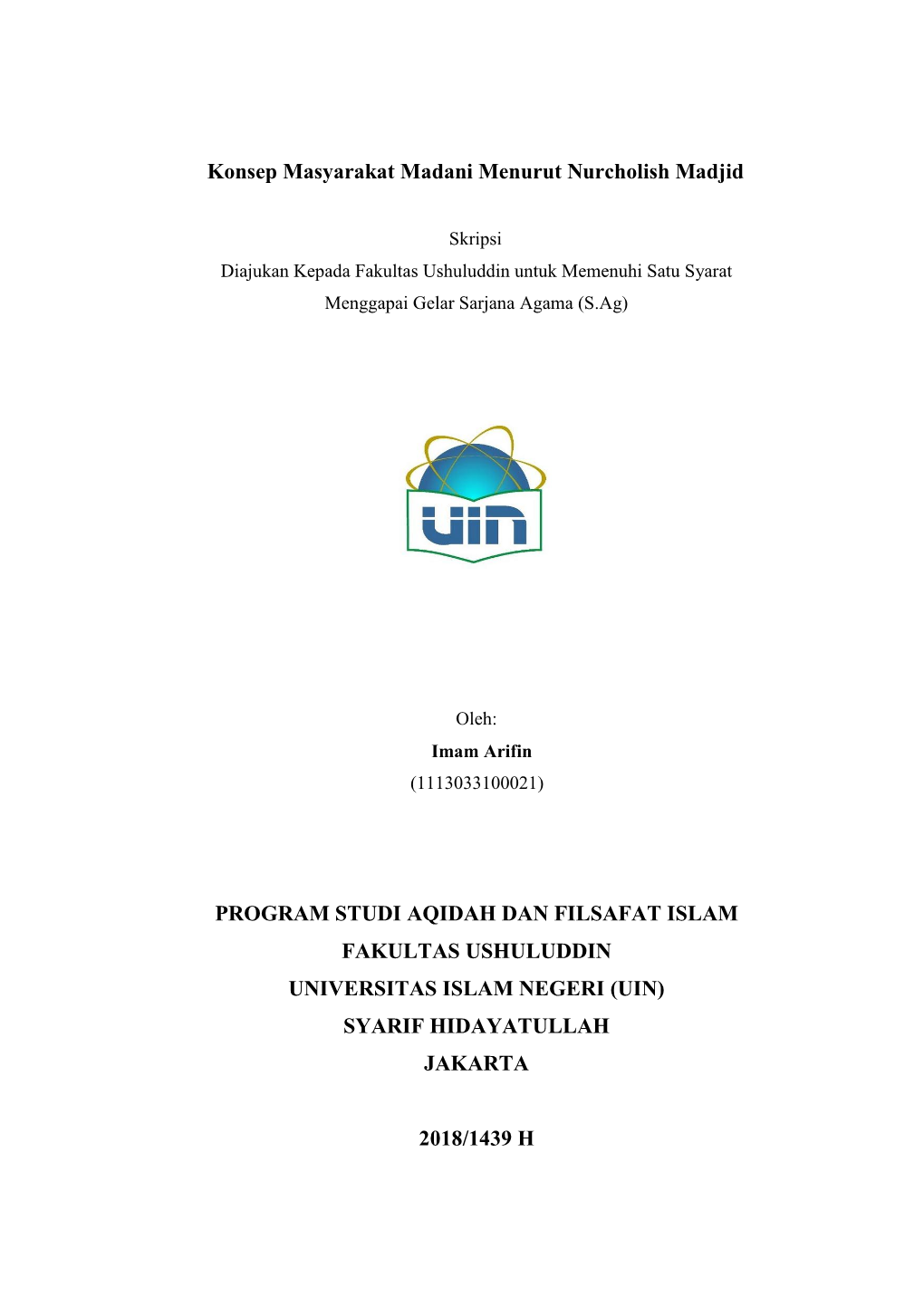 Konsep Masyarakat Madani Menurut Nurcholish Madjid