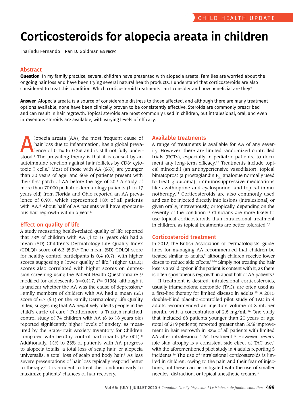 Corticosteroids for Alopecia Areata in Children