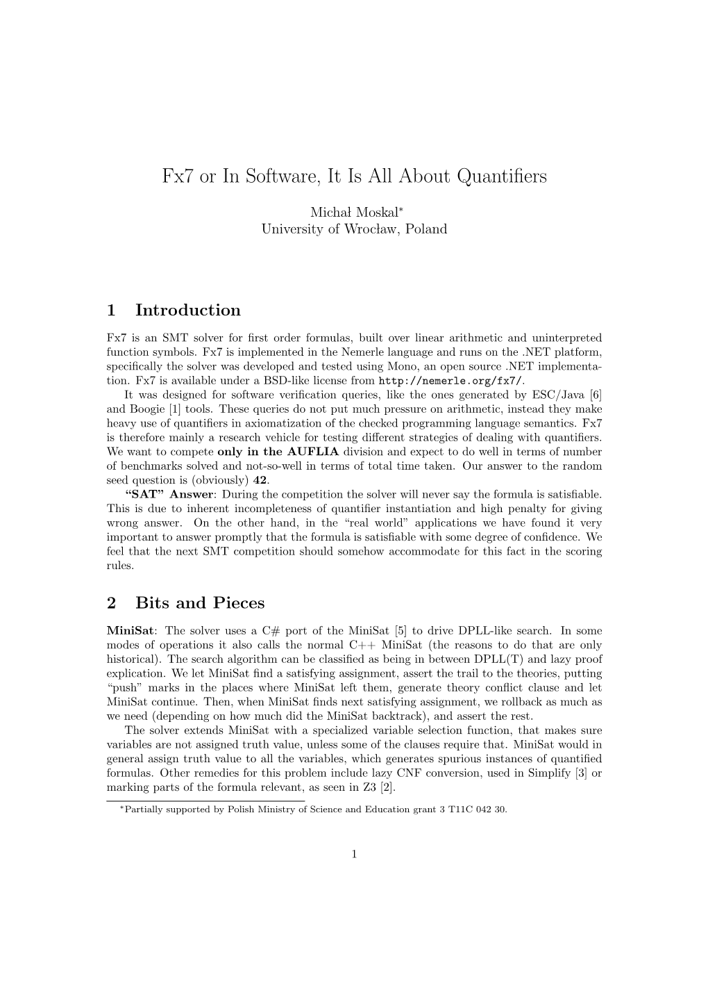 Fx7 Or in Software, It Is All About Quantifiers