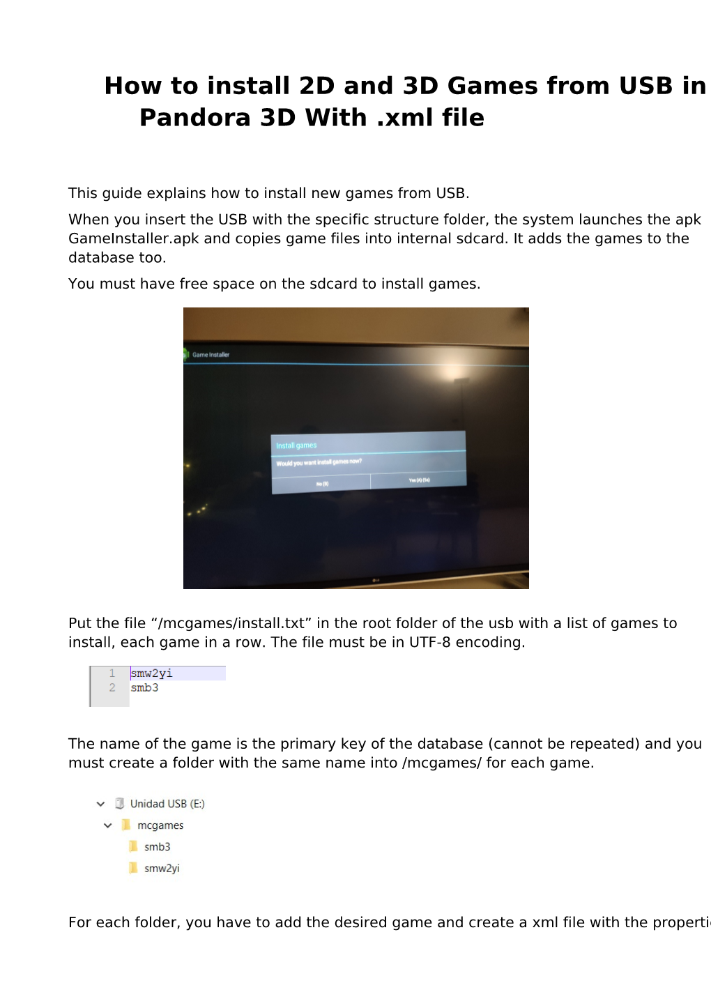 How to Install 2D and 3D Games from USB in Pandora 3D with .Xml File