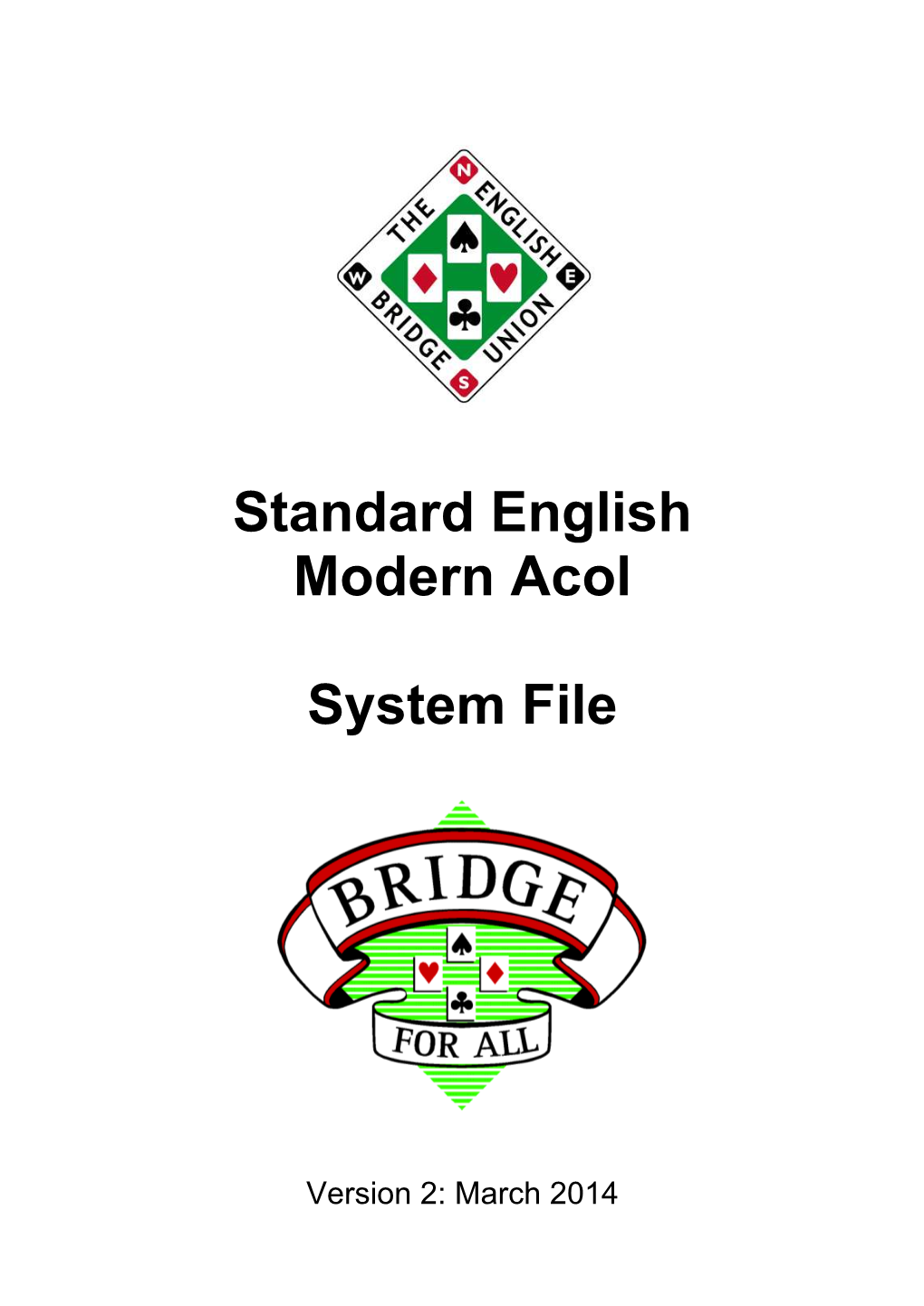 Standard English Modern Acol System File