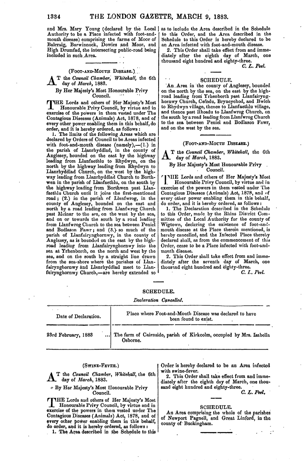 THE LONDON GAZETTE, MARCH 9, 1883. and Mrs