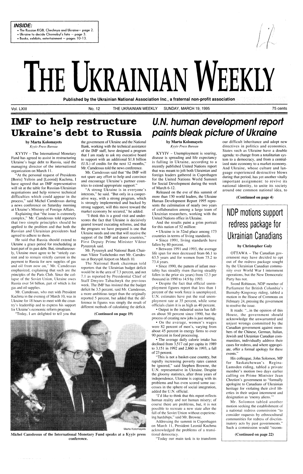 The Ukrainian Weekly 1995, No.12