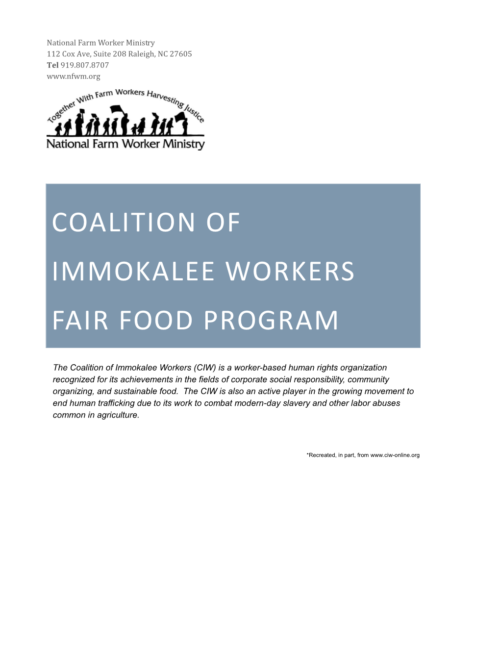 CIW Fair Food Program