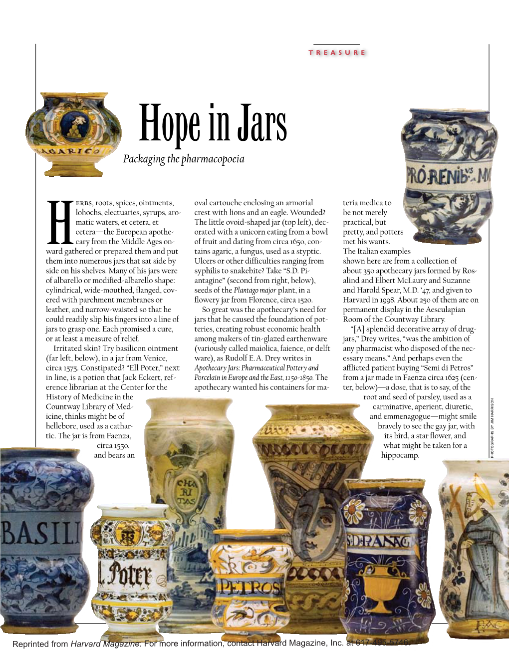 Hope in Jars Packaging the Pharmacopoeia