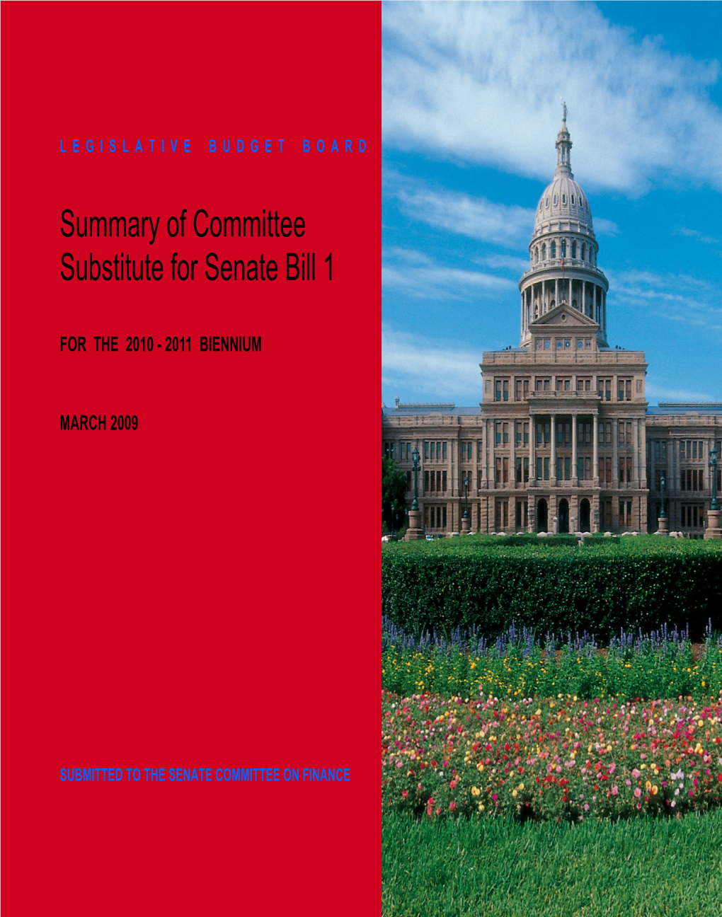 Summary of Committee Substitute for Senate Bill 1