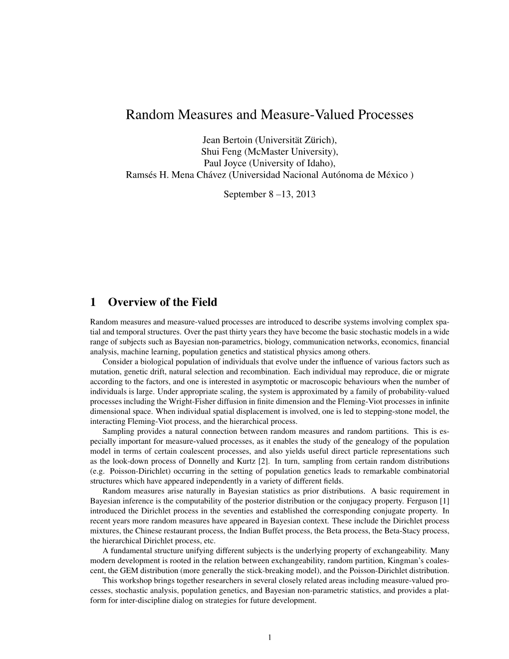 Random Measures and Measure-Valued Processes