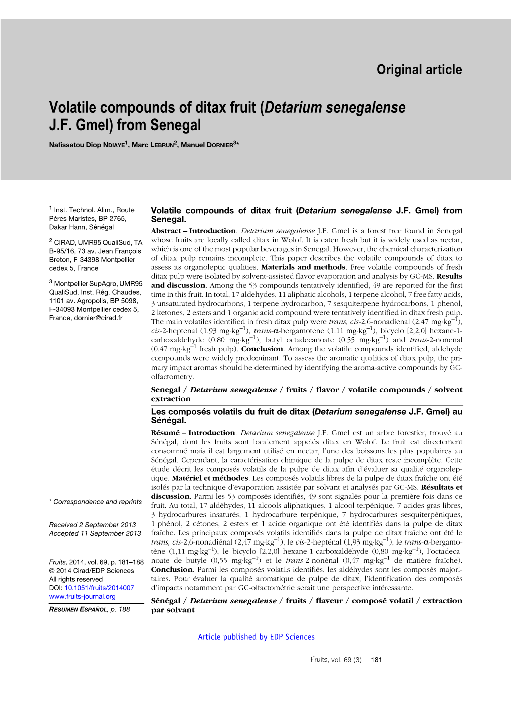(Detarium Senegalense JF Gmel) from Senegal