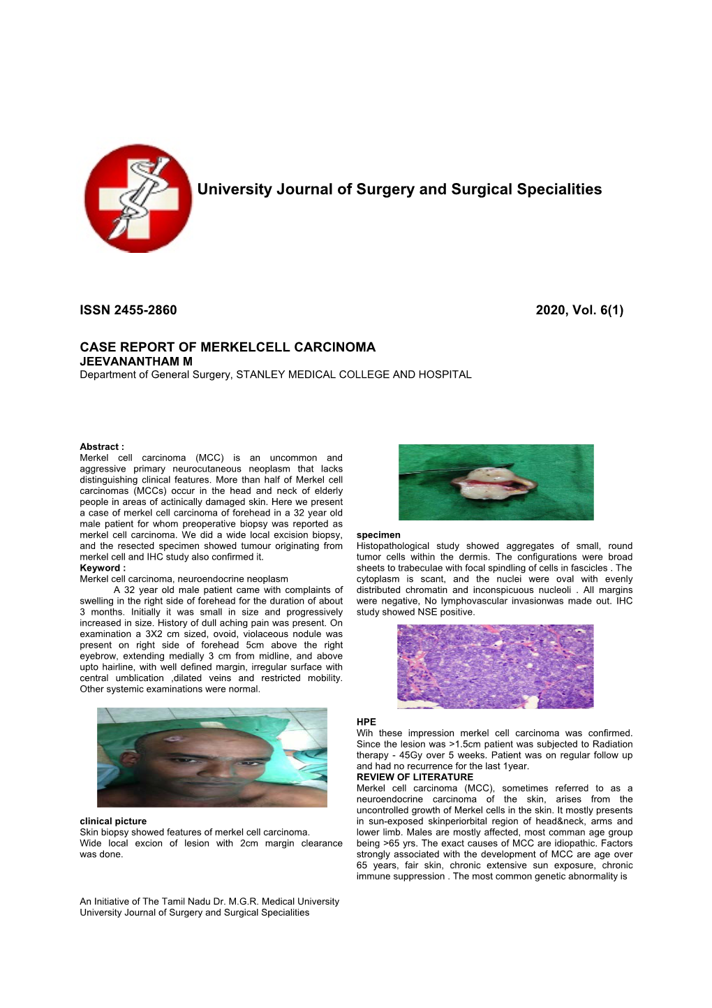 University Journal of Surgery and Surgical Specialities