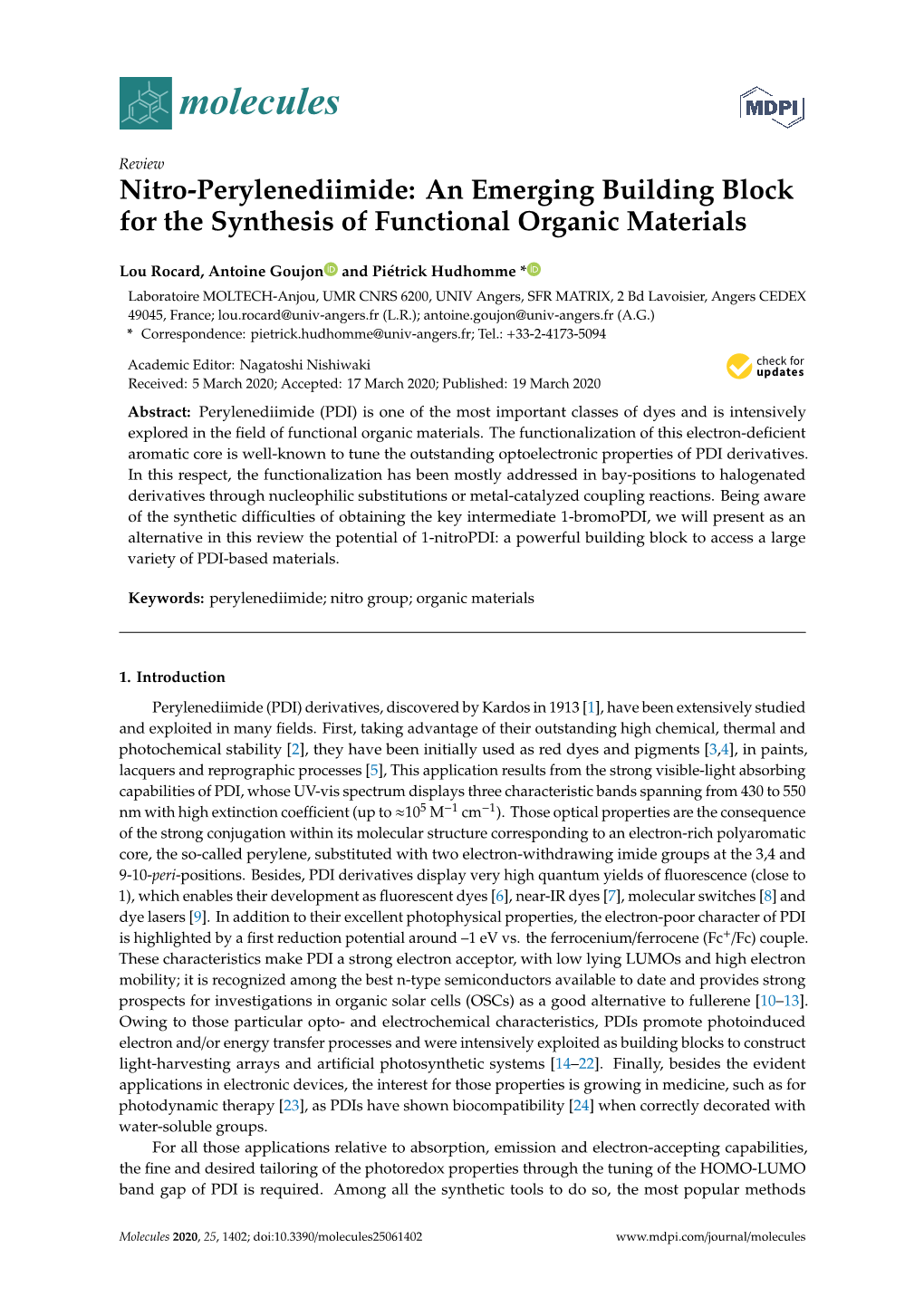 Nitro-Perylenediimide: an Emerging Building Block for the Synthesis of Functional Organic Materials