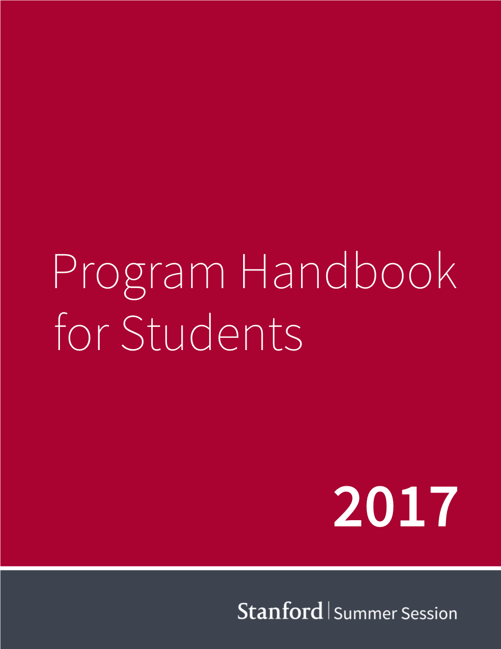 Program Handbook for Students