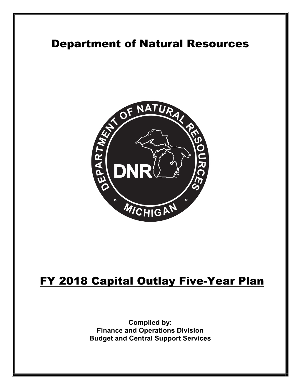 Department of Natural Resources FY 2018 Capital Outlay Five-Year Plan