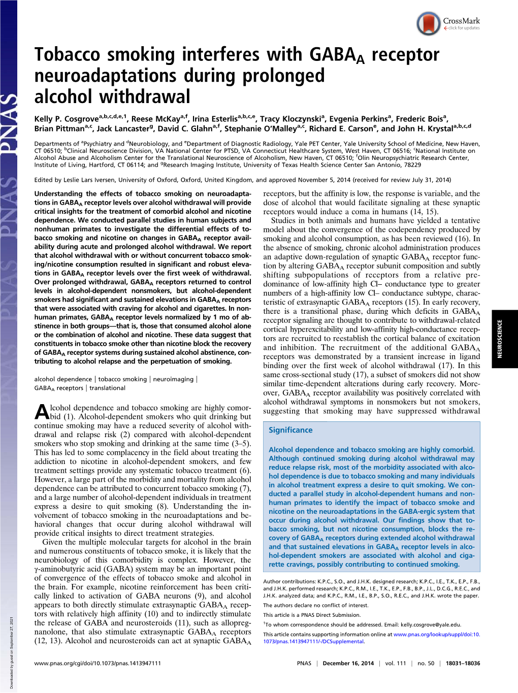 Tobacco Smoking Interferes with GABAA Receptor Neuroadaptations During Prolonged Alcohol Withdrawal