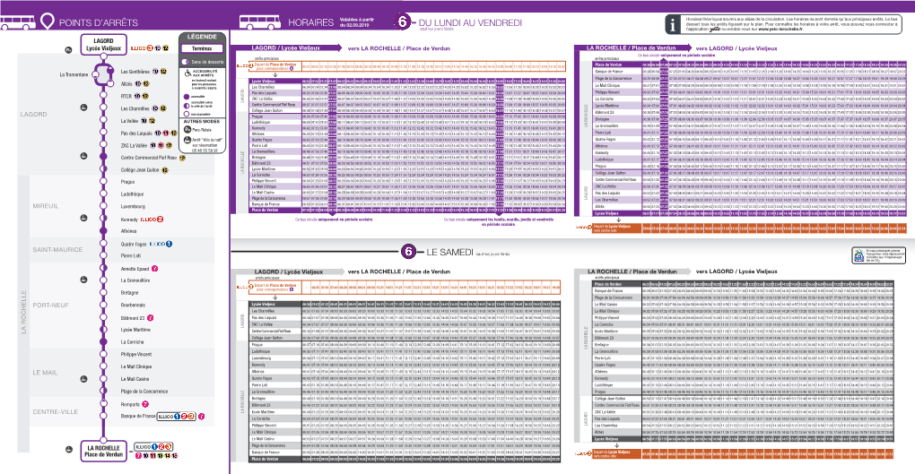 Accès Aux Horaires De La Ligne 6