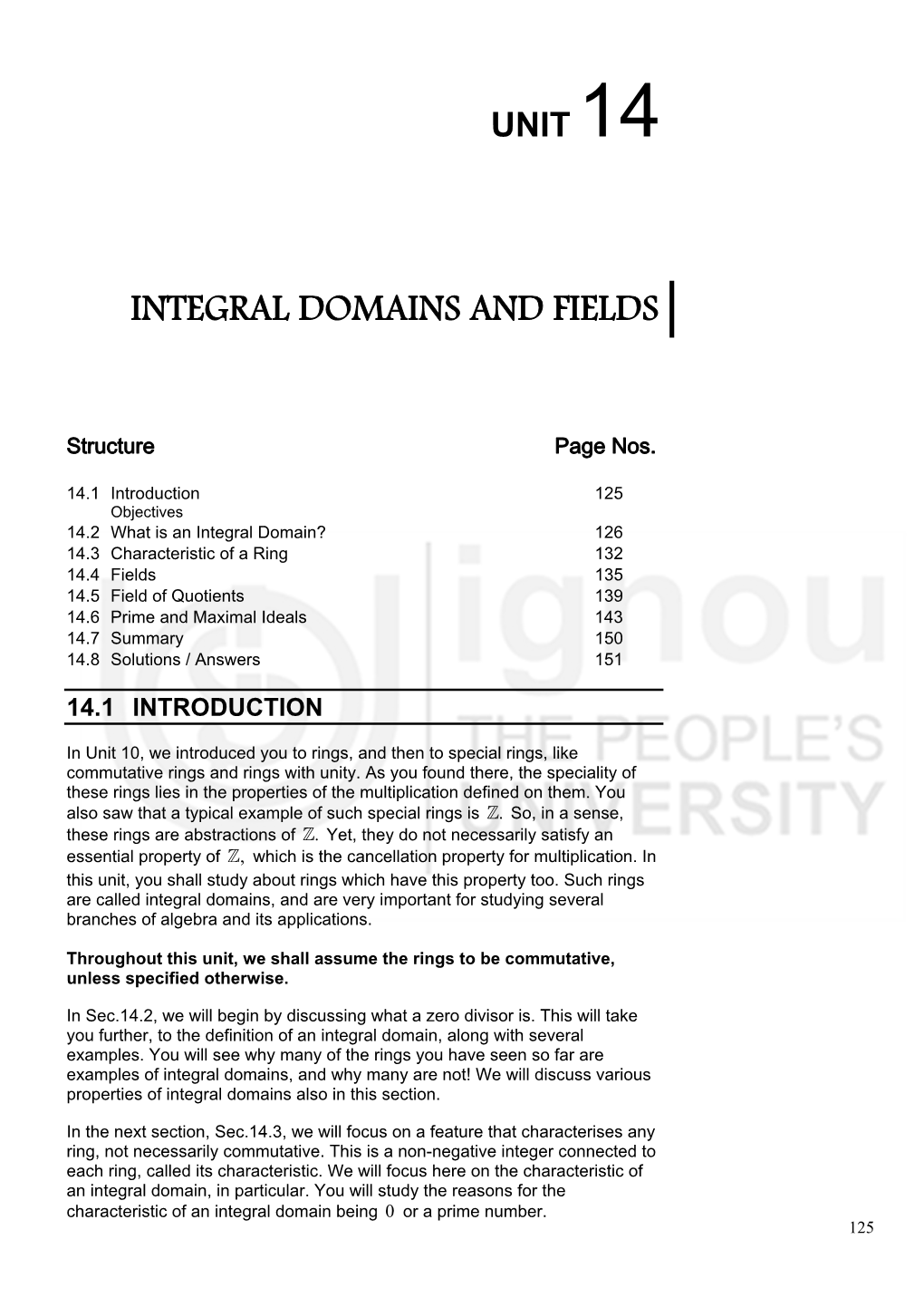 Integral Domains and Fields