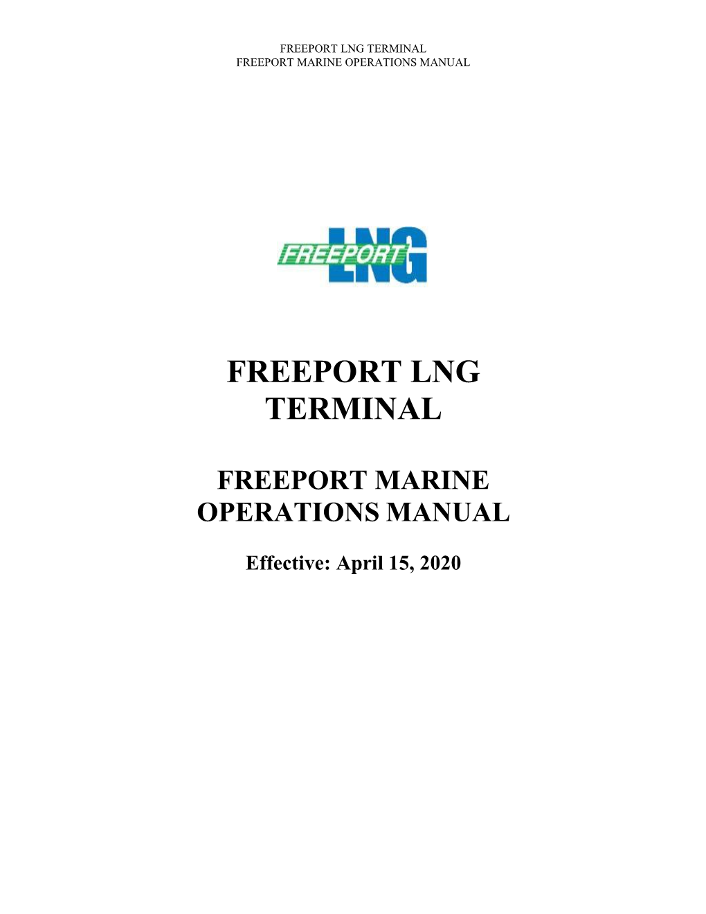 Freeport Lng Terminal Freeport Marine Operations Manual