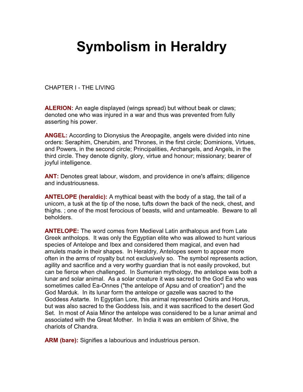 Symbolism in Heraldry