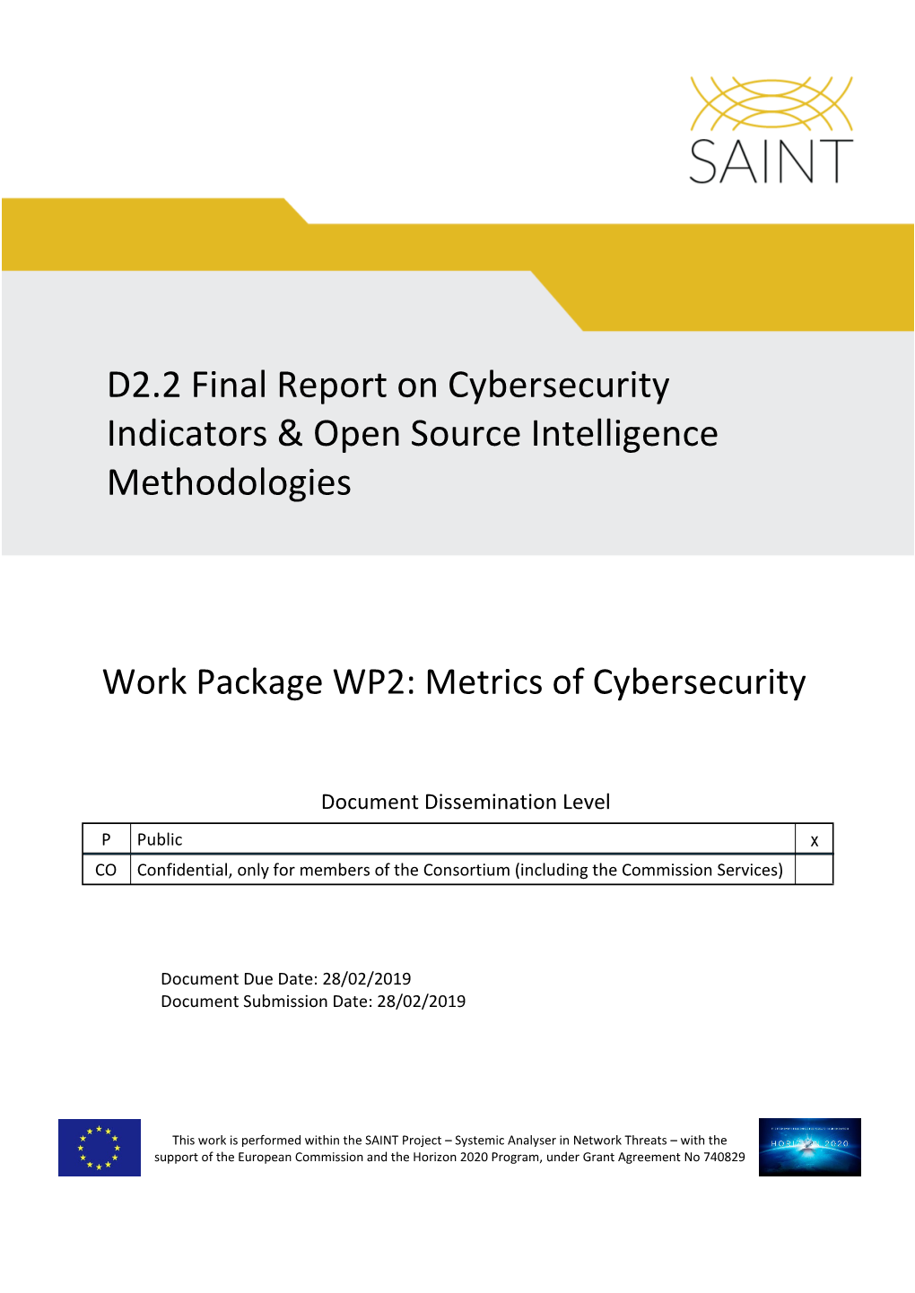 D2.2 Final Report on Cybersecurity Indicators & Open Source