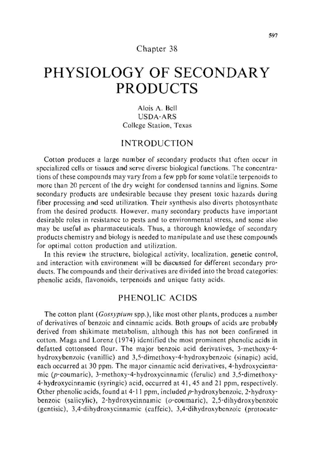 COTTON PHYSIOLOGY, Chapter 38