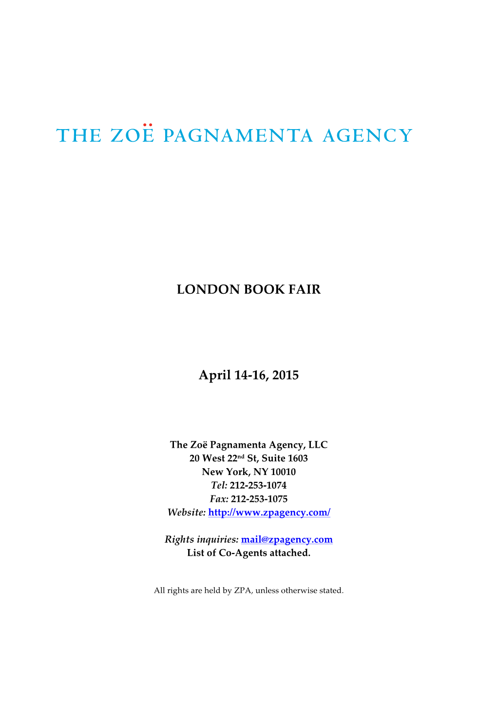 LONDON BOOK FAIR April 14