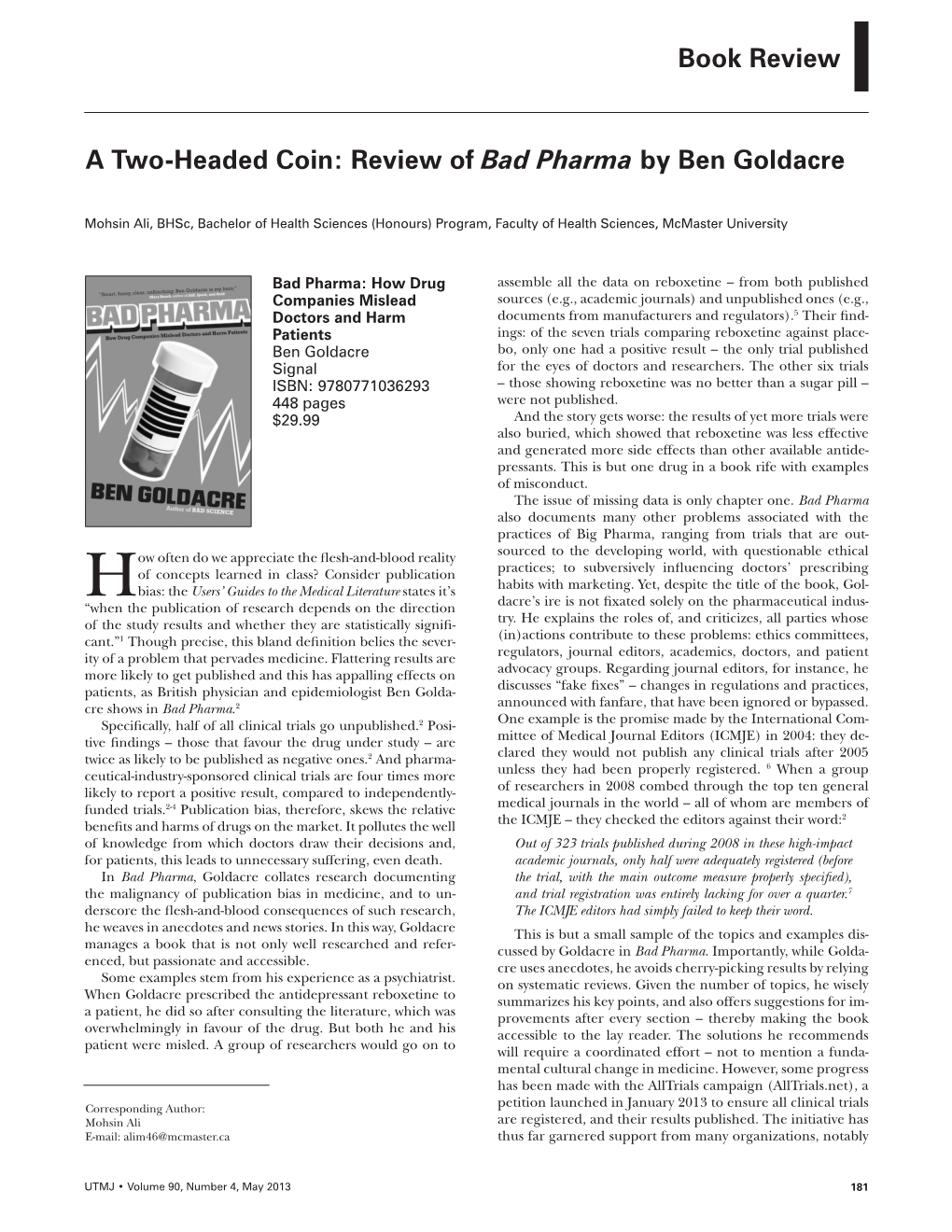 Review﻿ of Bad Pharma by Ben Goldacre