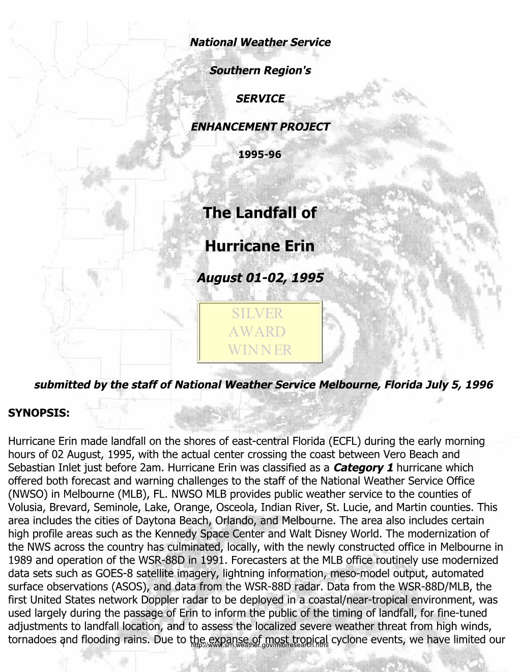 The Landfall of Hurricane Erin