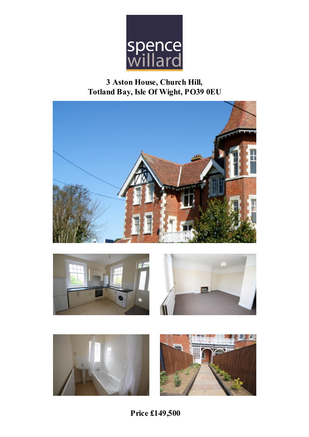 Price £149,500 3 Aston House, Church Hill, Totland Bay, Isle Of