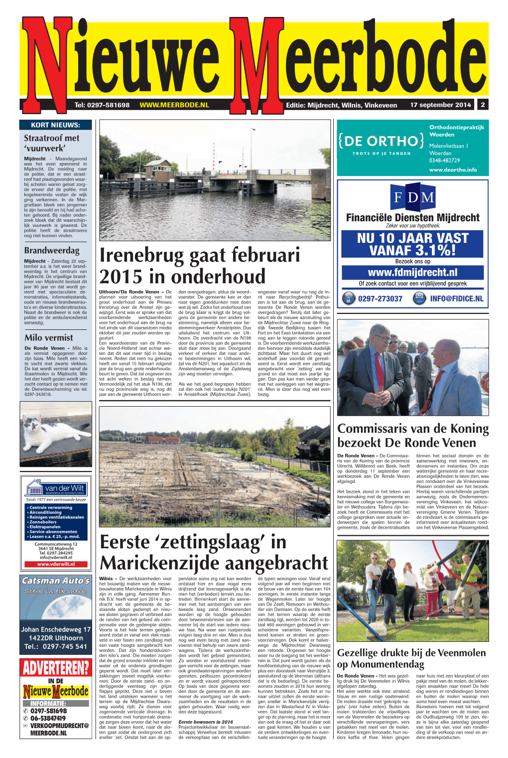 Irenebrug Gaat Februari 2015 in Onderhoud