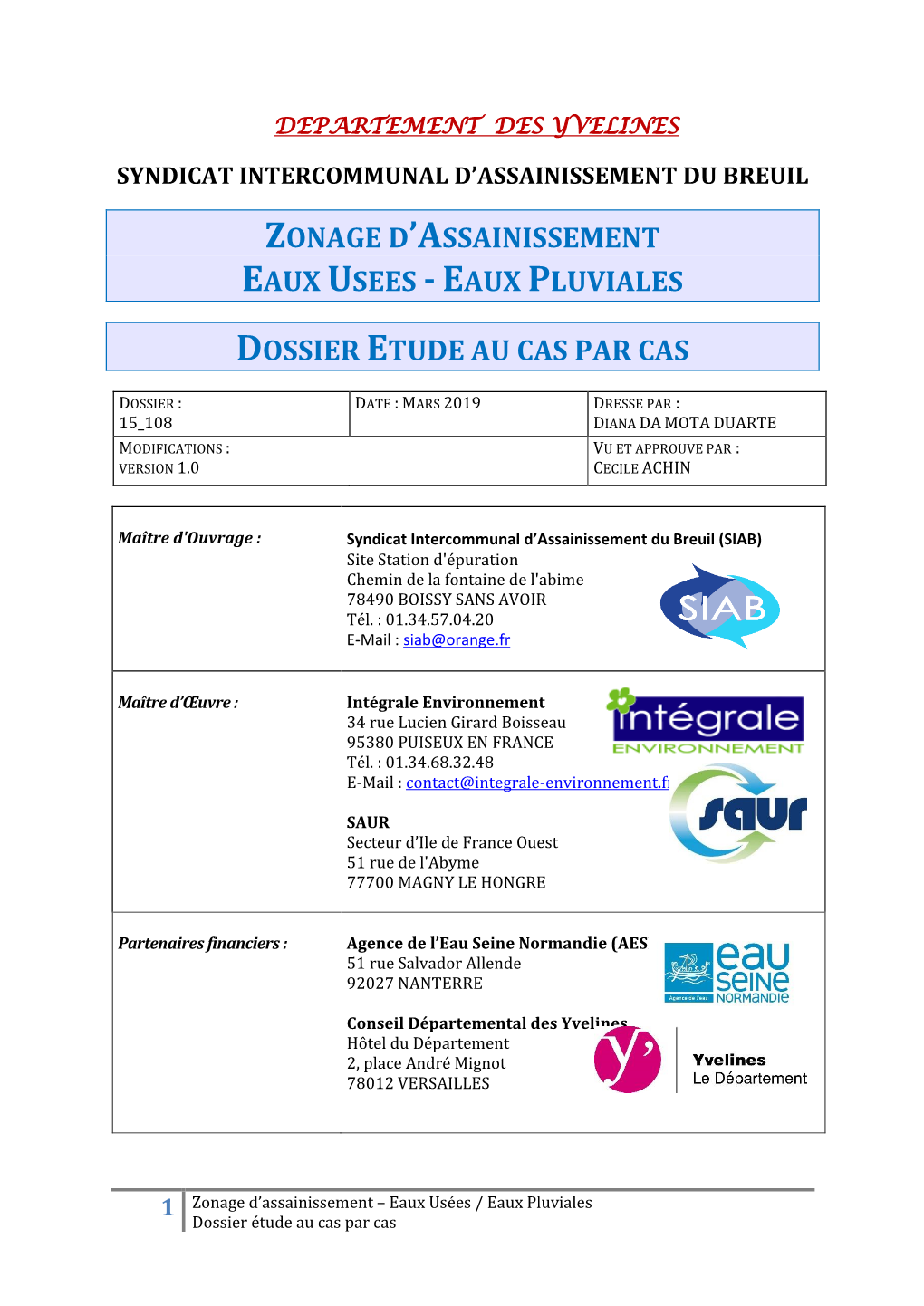 Zonage D'assainissement Eaux Usees -Eaux Pluviales