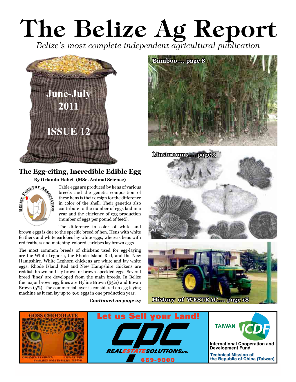 The Belize Ag Report Belize’S Most Complete Independent Agricultural Publication