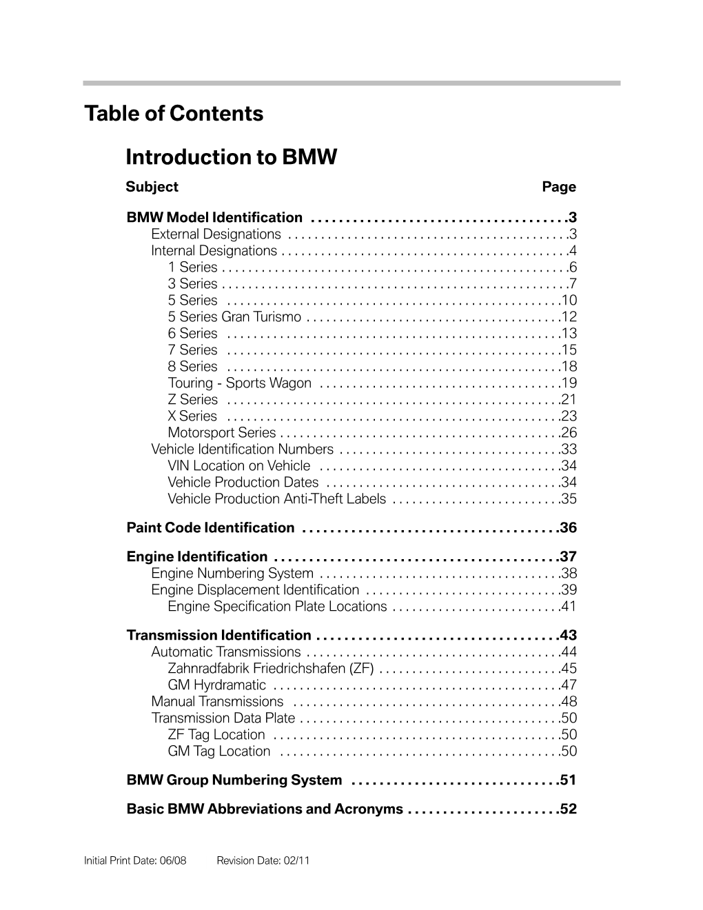 Table of Contents Introduction To