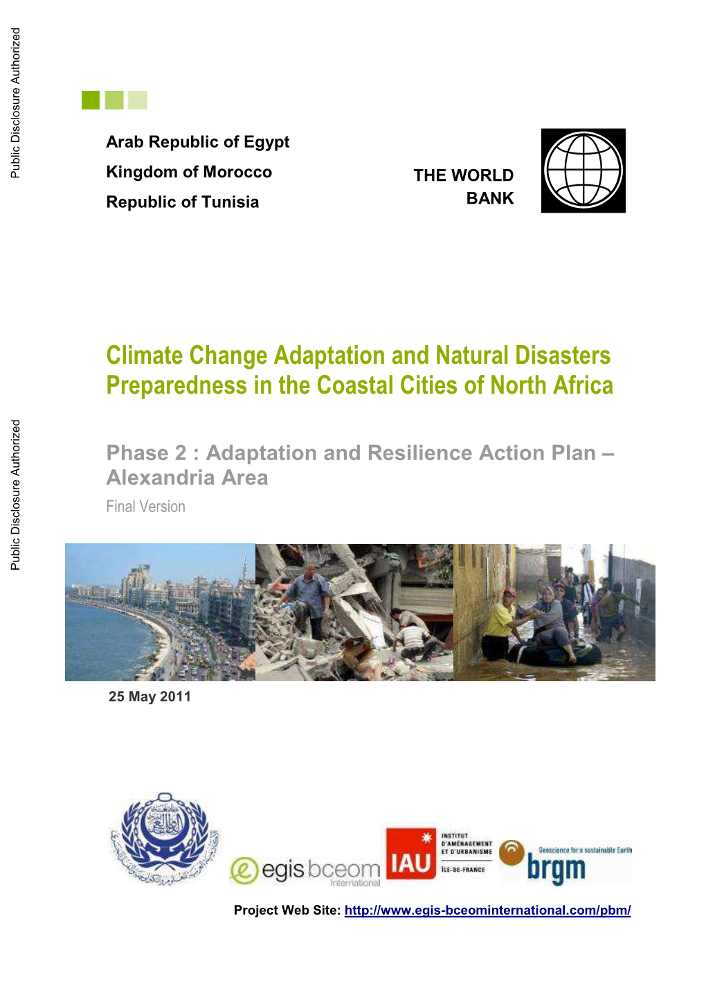 Climate Change Adaptation and Natural Disasters Public Disclosure Authorized Preparedness in the Coastal Cities of North Africa