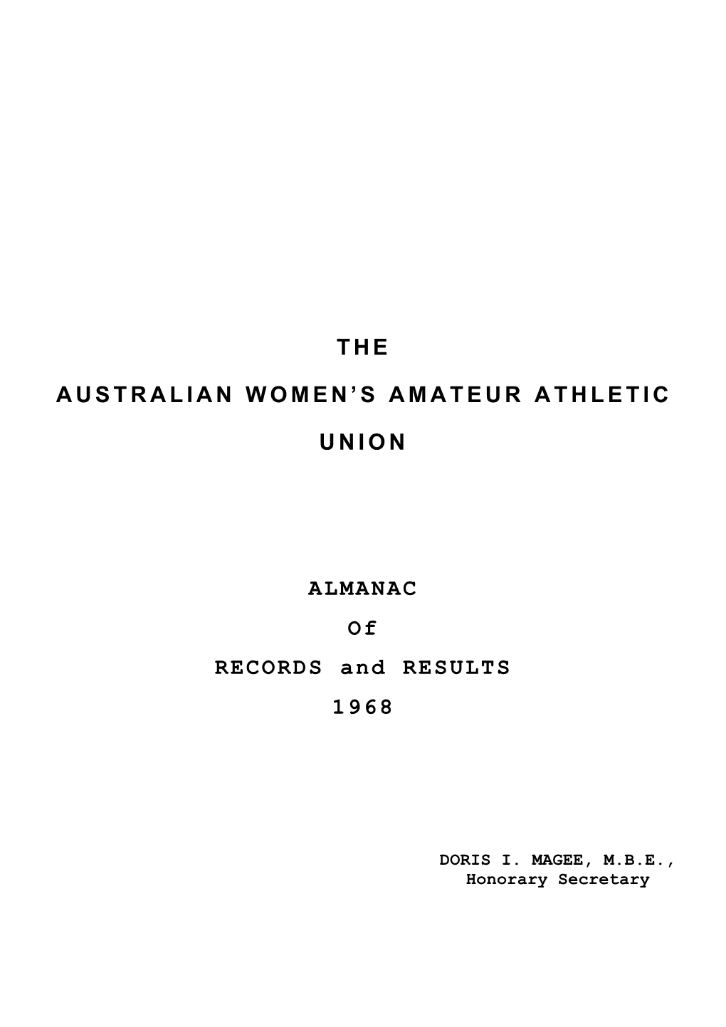 The Australian Women's Amateur Athletic Union
